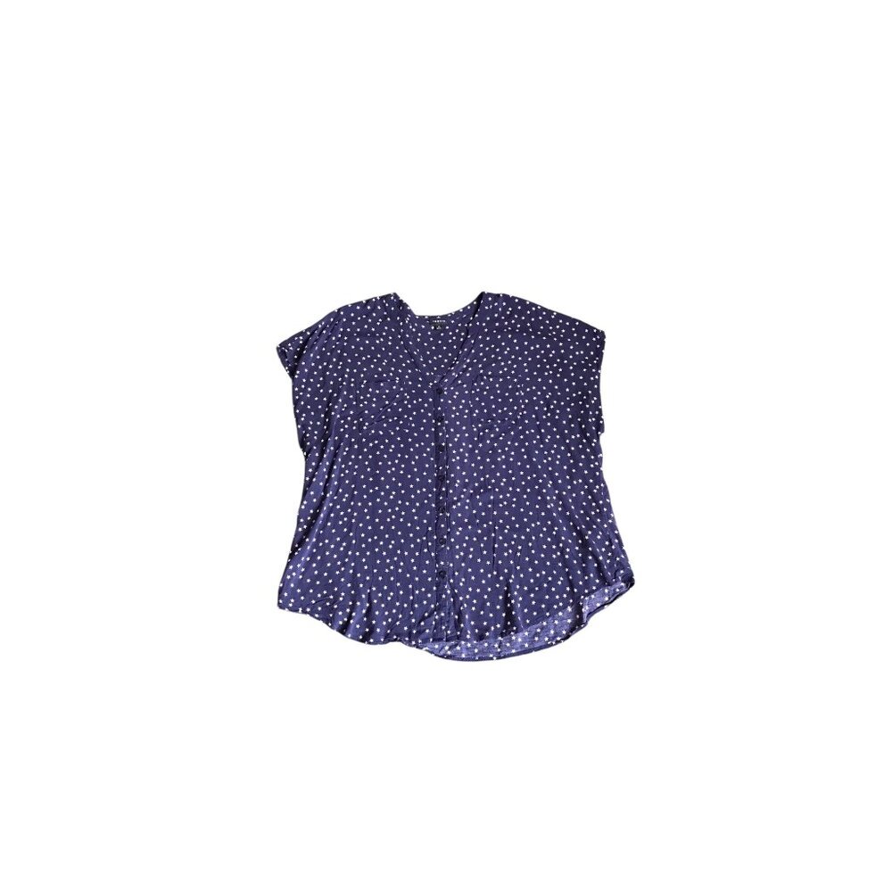 Torrid Blue and White Star Patterned Blouse